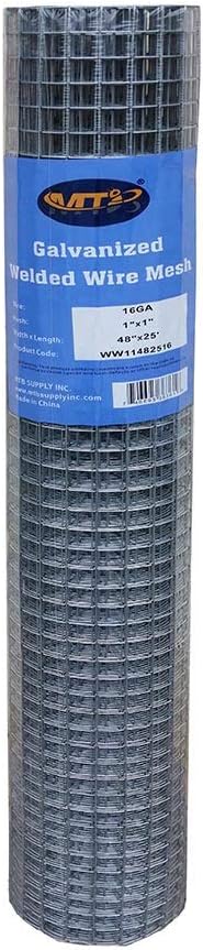 Galvanized Welded Wire Mesh Fence 24 Inch x 50 Foot 1 Inch x 1 Inch 16GA A690655