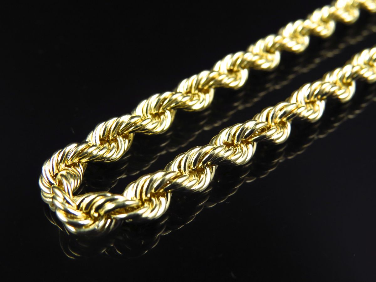 10K Yellow Gold Hollow Rope Chain 4.5MM P3342