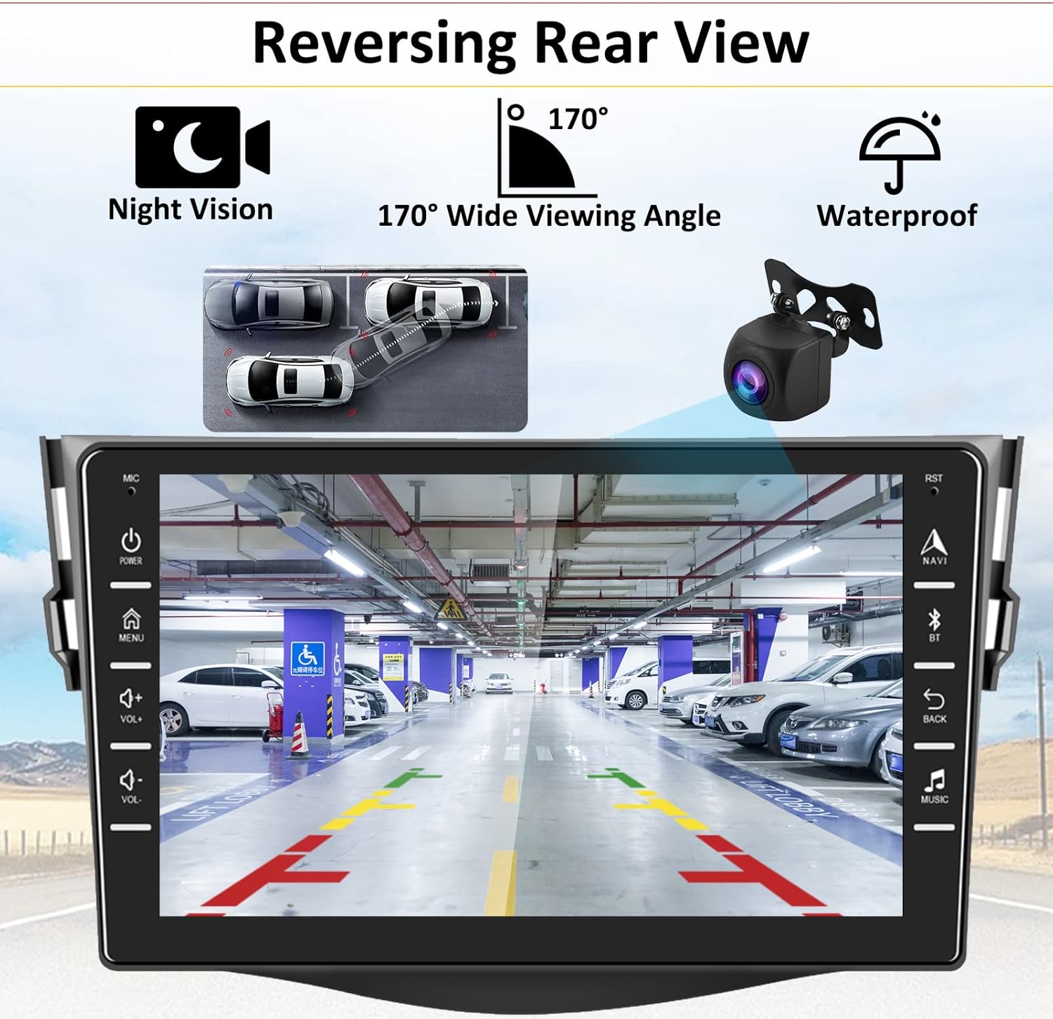 8 Inch Double Din Touchscreen Car Stereo with Bluetooth Backup Camera B33868