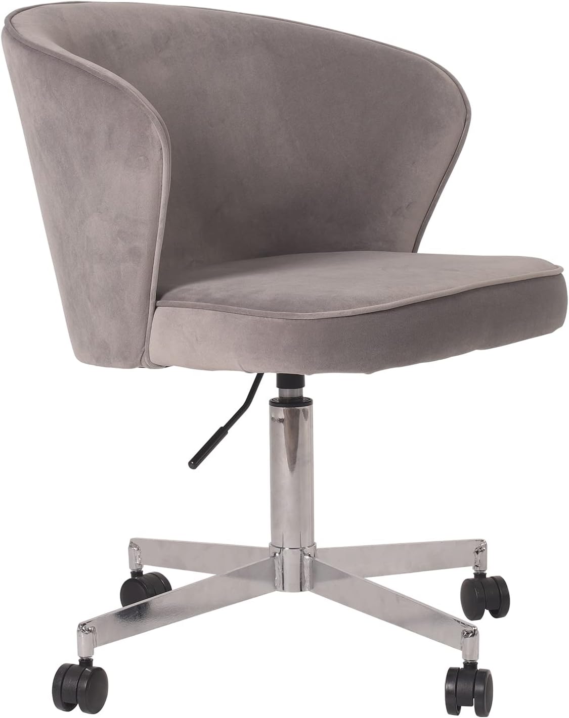Height-Adjustable Mid-Back Velvet Swivel Office Chair G547771