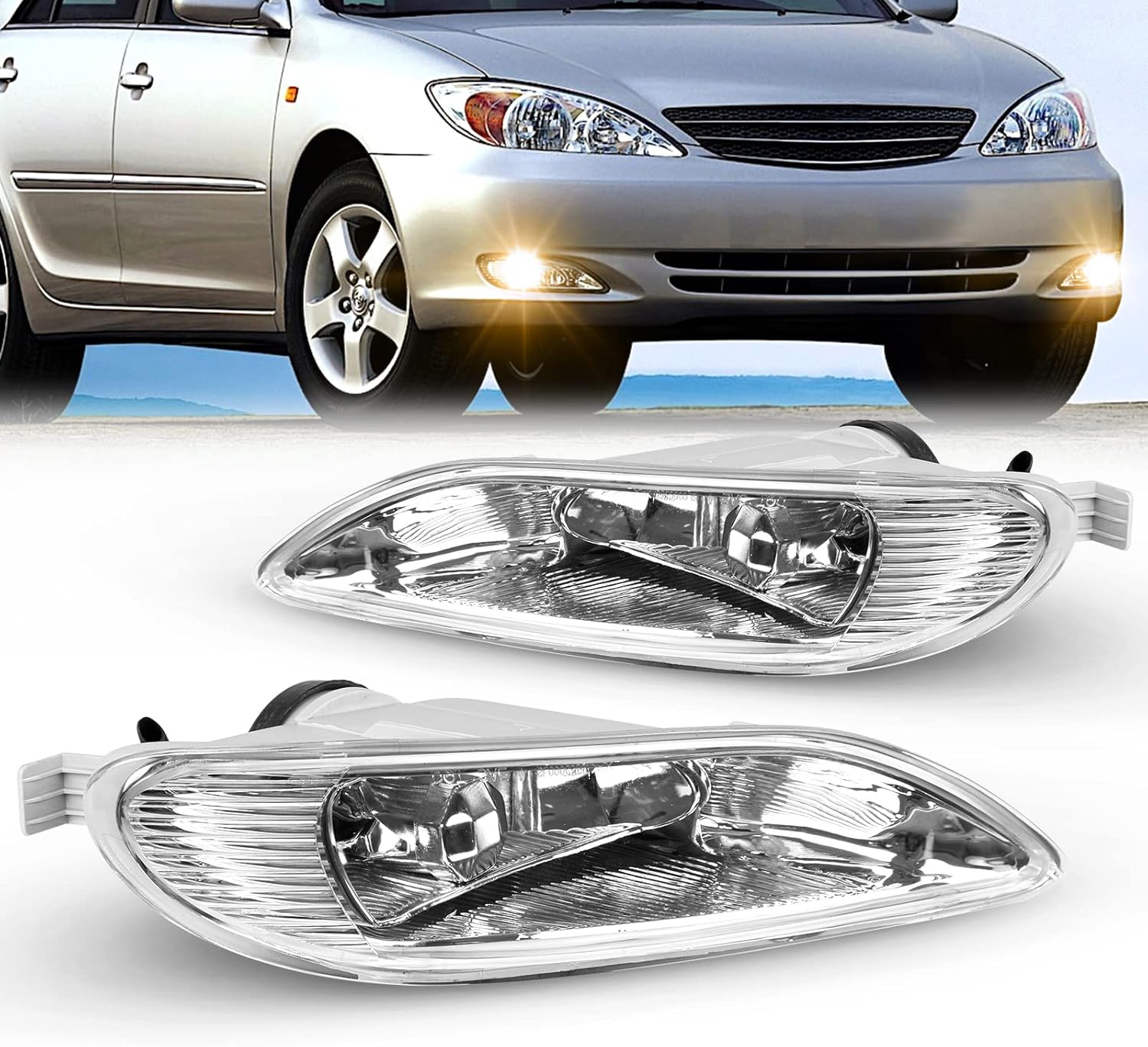 Fog Lights Assembly Kit with 9006 12V 55W Halogen Bulbs and Wiring Kit - 1 Set F98788