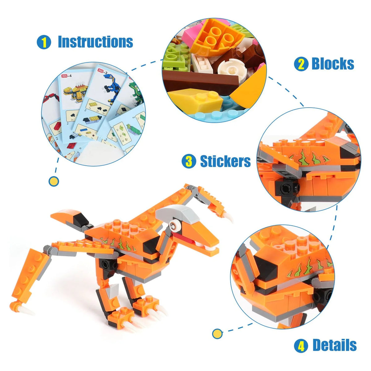 Dinosaurs Building Blocks Construction Toy (539 Pieces) Z3786