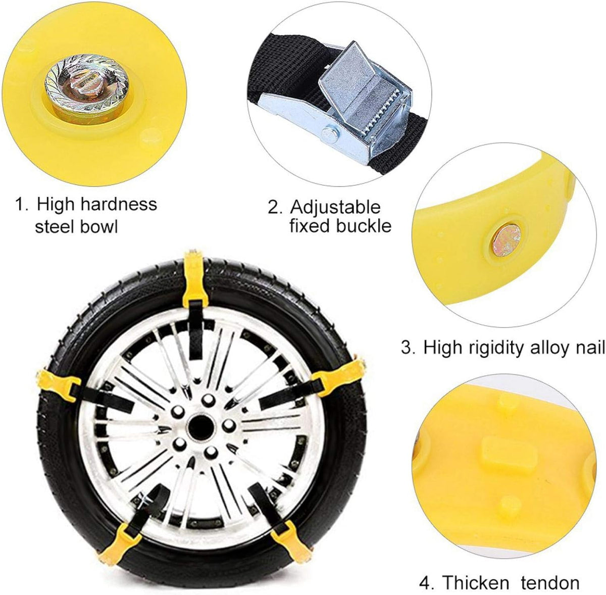 10pcs Universal Tire Anti-Skid Snow Chains for Car Truck SUV F63094