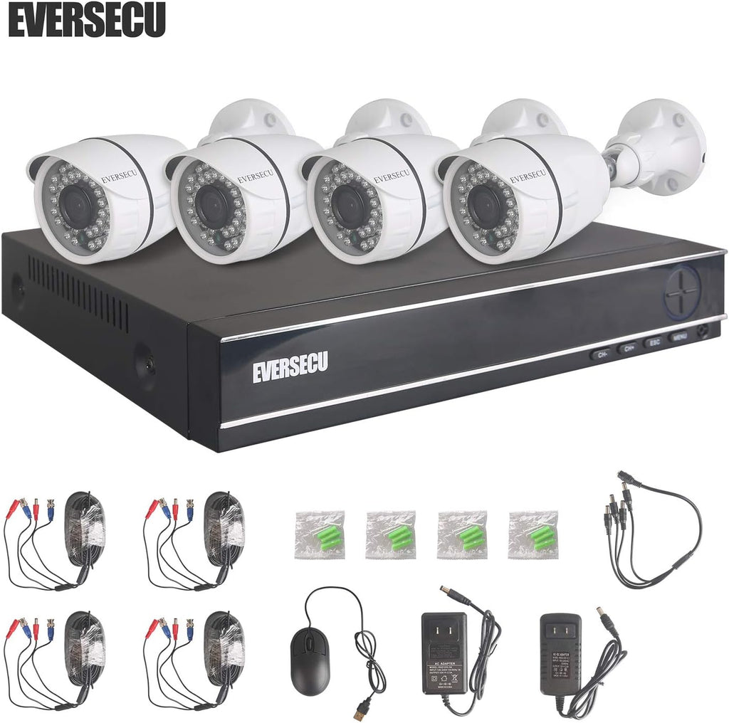 4 Channel 1080P DVR Security Camera System with 4 Weatherproof Cameras Q798850