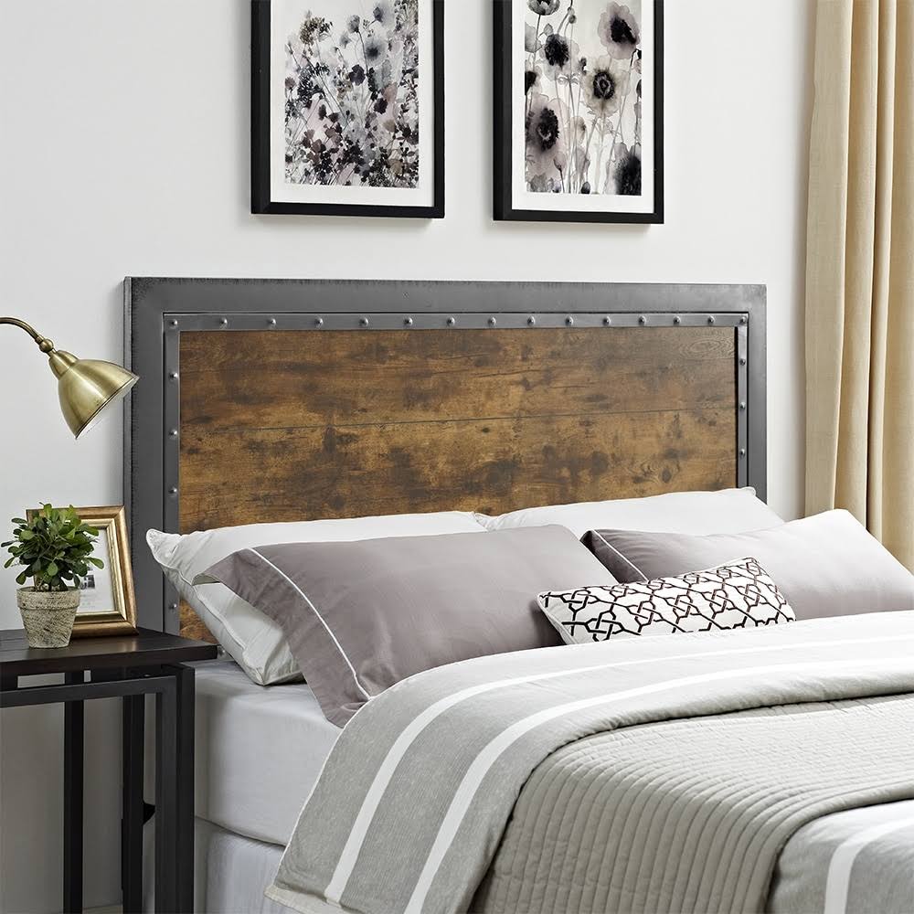 Queen Metal and Wood Headboard B248608