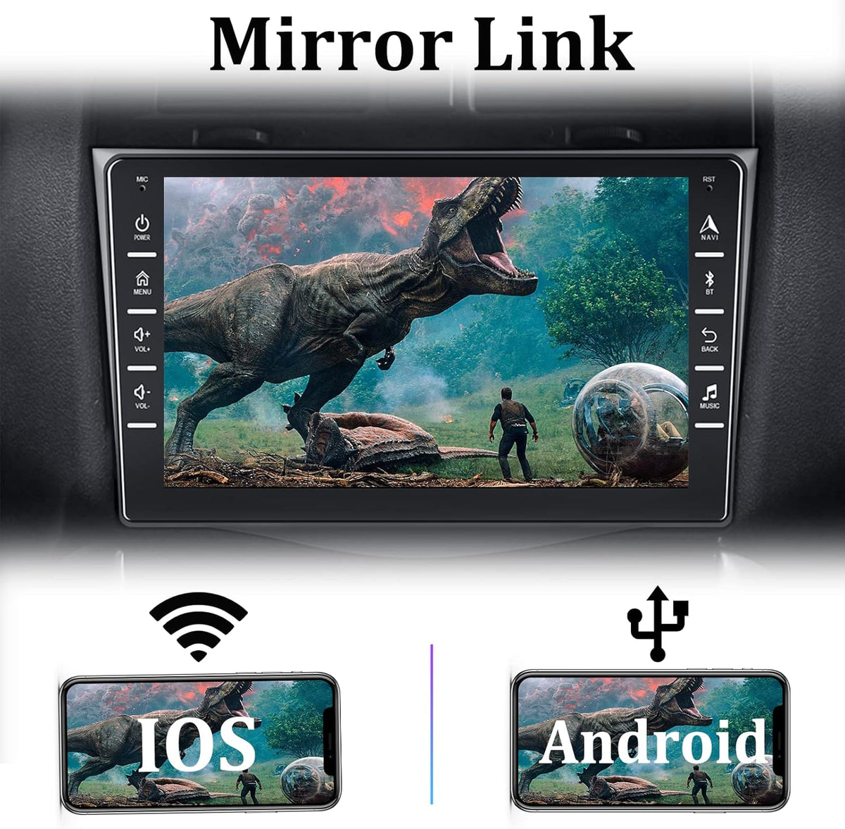 8 Inch Double Din Touchscreen Car Stereo with Bluetooth Backup Camera B33868