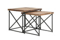Reclaimed Nesting Tables Set of 2 Brown Wood E33263