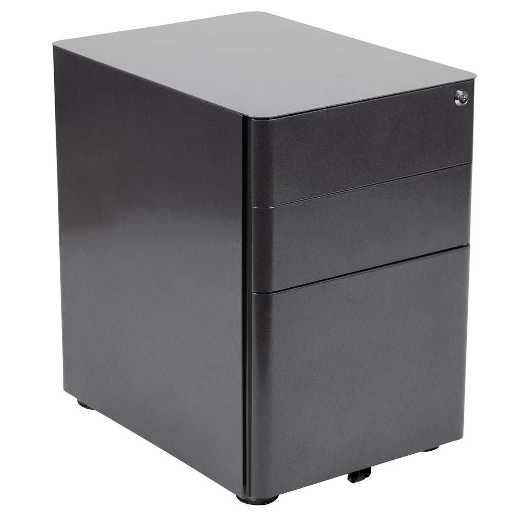 Black 3-Drawer Mobile Locking Filing Cabinet K4893