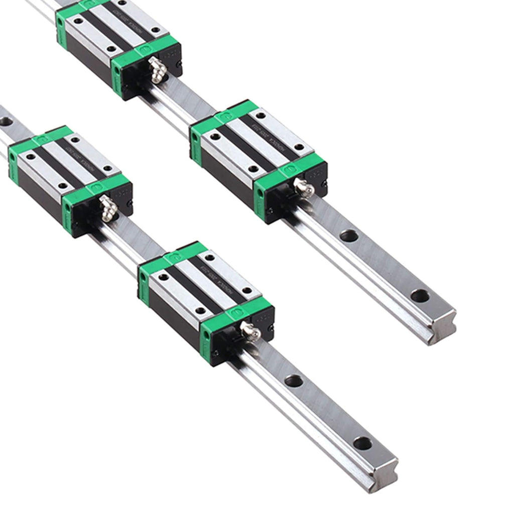 2Pcs HGR20-1200mm Linear Slide Guideway Rail + 4Pcs HGH20A Bearing Blocks Square Type Carriage for 20mm Linear Rail Set O550925