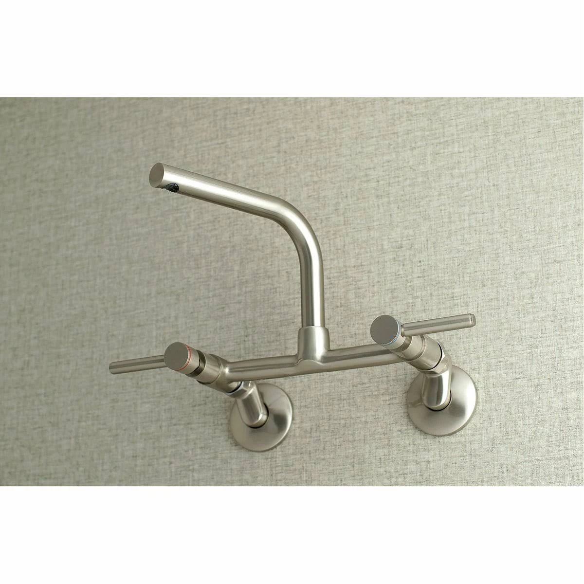 Brushed Nickel Adjustable Center Wall Mount Kitchen Faucet P687