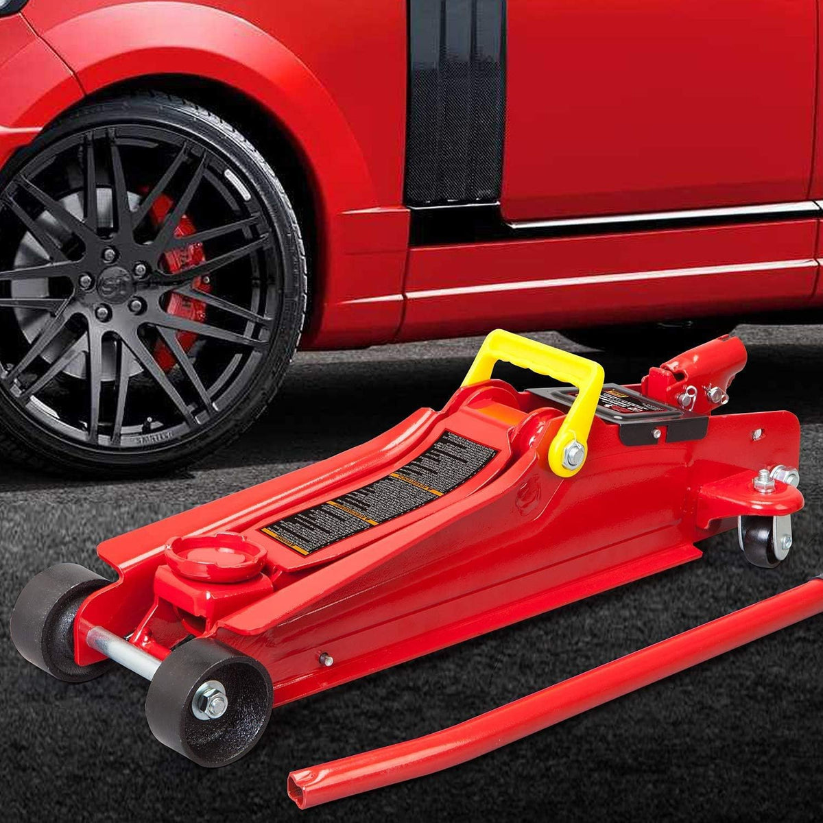 2.5 Ton Hydraulic Low Profile Trolley Floor Jack, Red, Pack of 2 D39405
