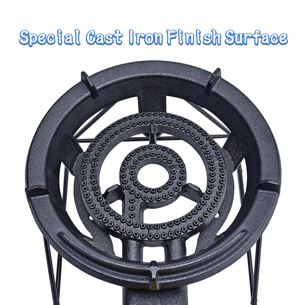 Portable Propane Camping Stove Cast Iron Single Burner with Detachable Rack 80,000 BTU/H R204161