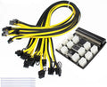 12V GPU PSU Breakout Board with 12pcs 16AWG PCI-E 6Pin to 6+2Pin Cables 27.5Inch Length A797