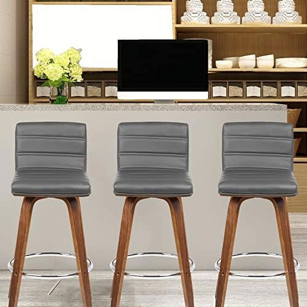 Black PU Leather Swivel Counter Height Stool with Back B3467