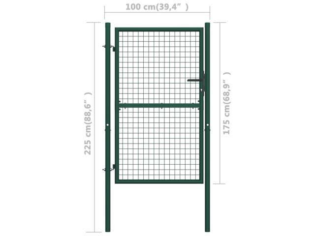 Green Steel Fence Gate X5569