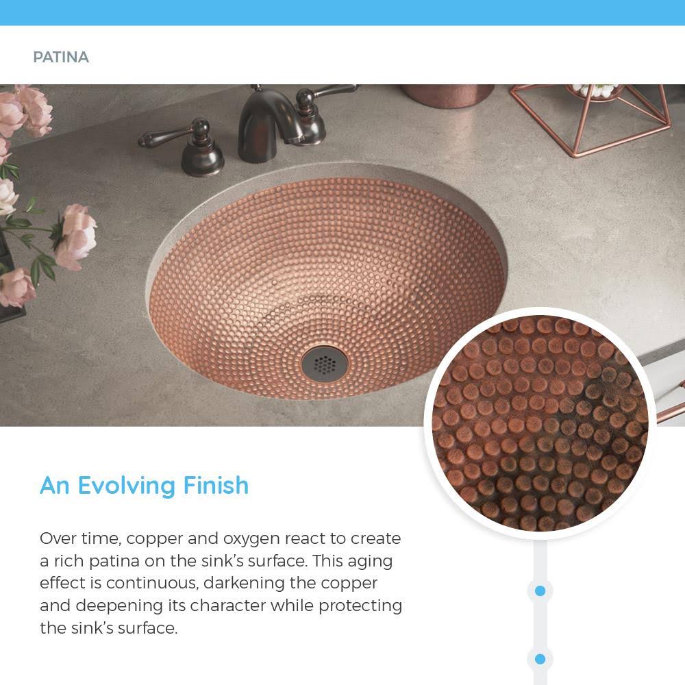 Antique Bronze Copper Oval Sink with Grid Drain B15021