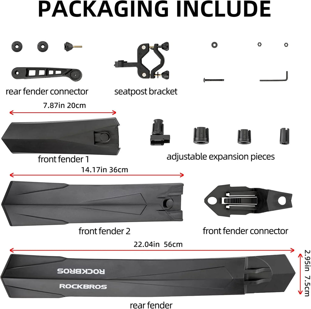 Bike Fender Set Adjustable Front Rear Bicycle Fenders MTB Mud Guards Cycling Splash Guard Z512833