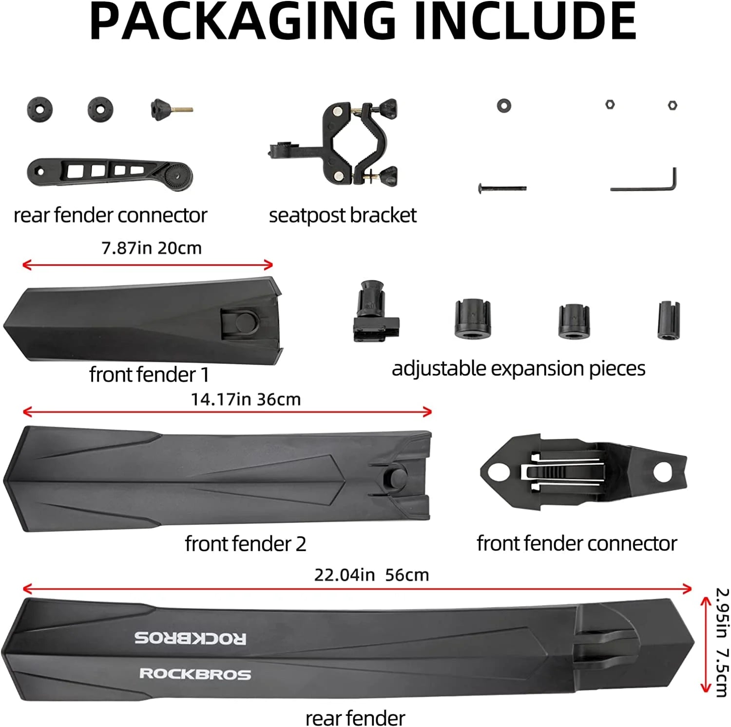 Bike Fender Set Adjustable Front Rear Bicycle Fenders MTB Mud Guards Cycling Splash Guard Z512833
