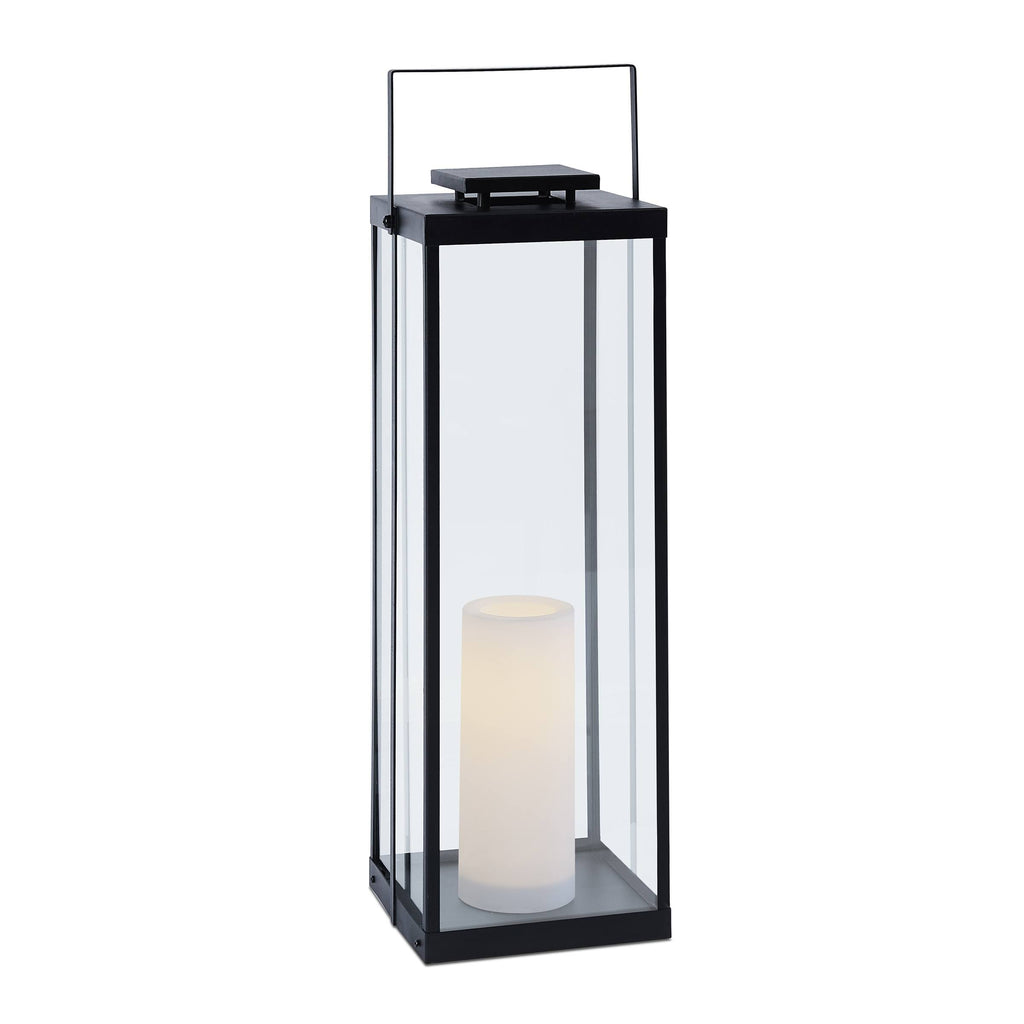 Black Lantern with Flameless Candle Q248