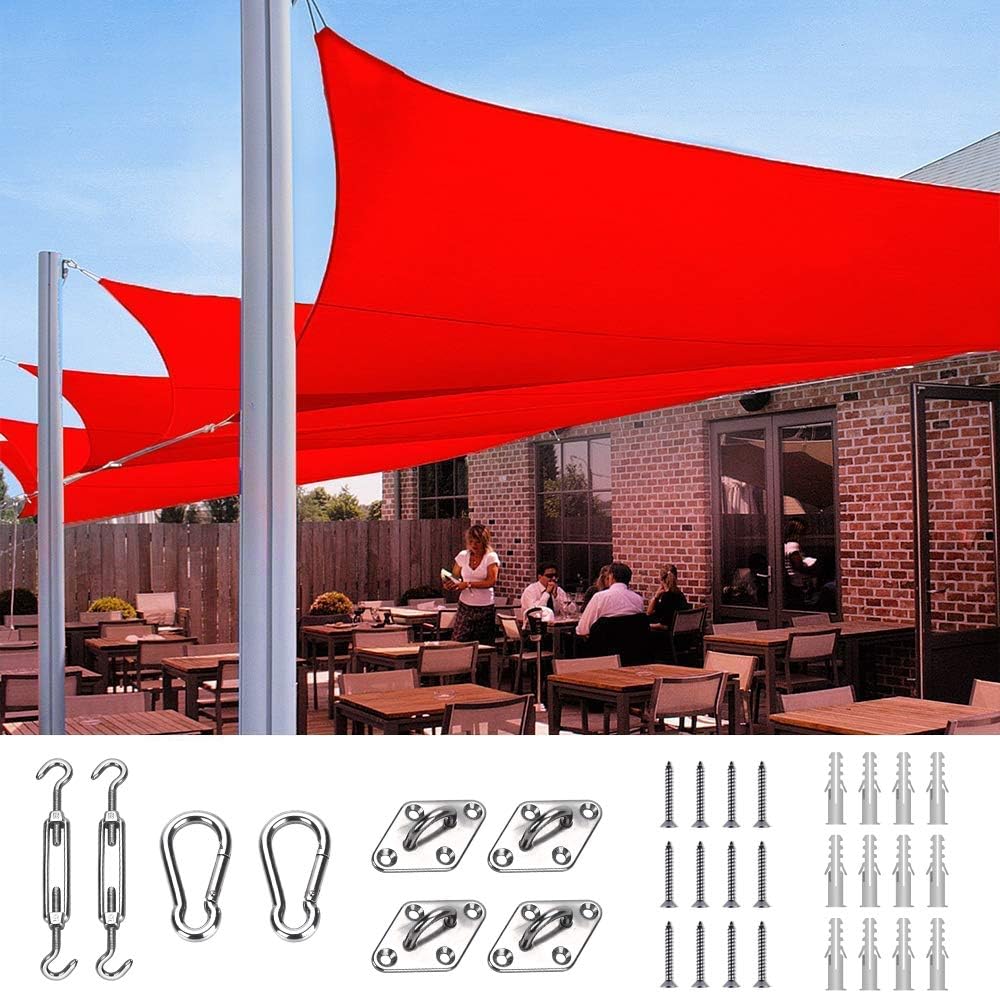 20X20FT 185G HDPE Square Sun Shade Sail Canopy (White) U4362