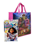 12" Purple Tote Bag with Disney Play Pack Stickers Crayons Set Q65090