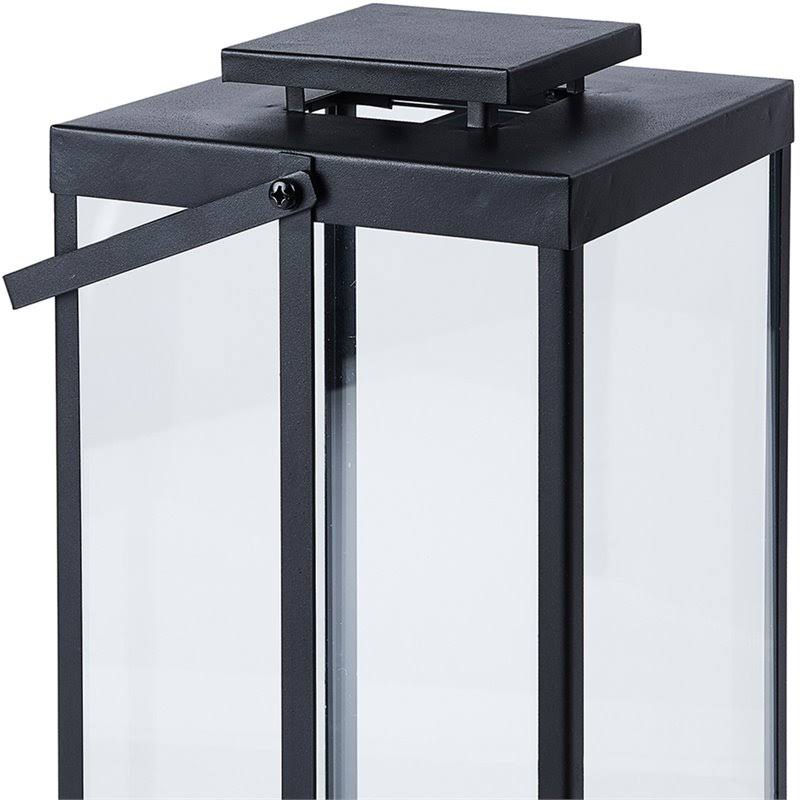Black Lantern with Flameless Candle Q248