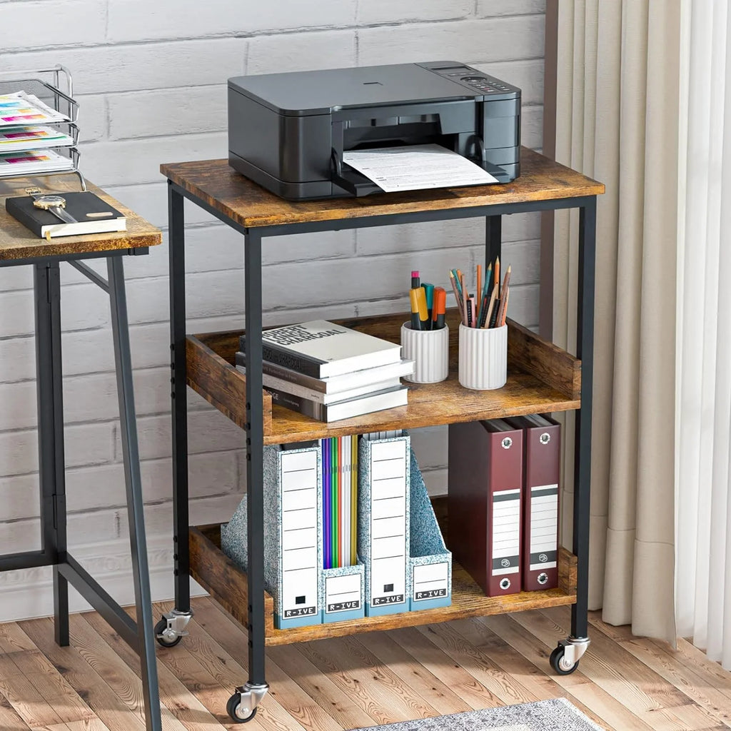 3-Tier Kitchen Utility Storage Cart with Rolling Wheels Y546