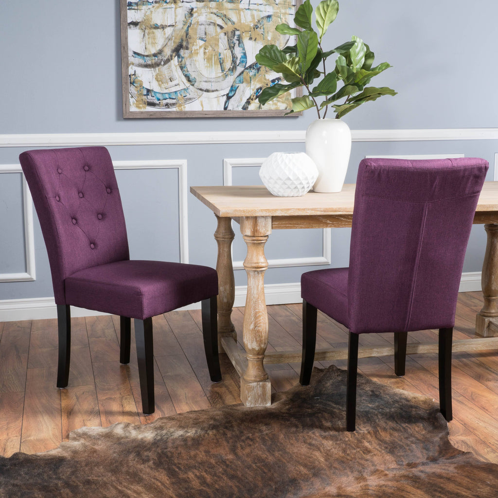 Deep Purple Fabric Dining Chair (Set of 2) S95841