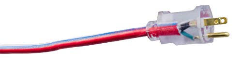 Red White and Blue 100-Feet 12/3 Extension Cord with Lighted End G56978