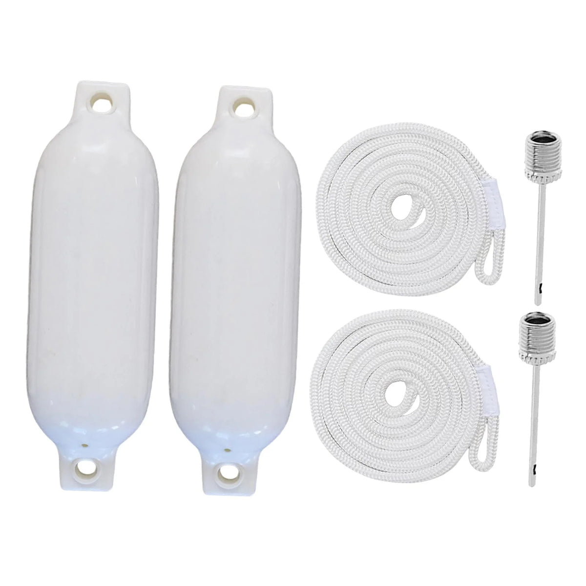 2 Pieces Inflatable PVC Dock Protection Buoy with 2m White Rope S247
