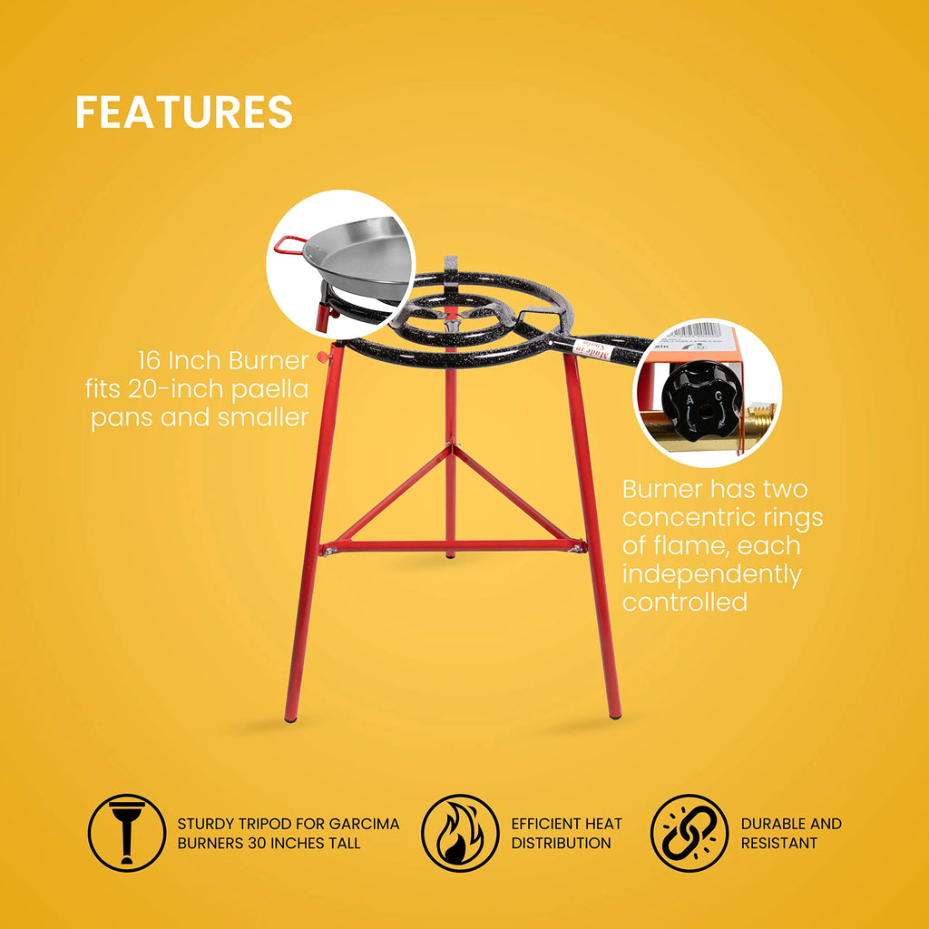 Carbon Steel Paella Pan Set with Burner and Legs Q28885