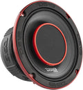 6.5-Inch 2 Way Pro Audio Midrange Speakers with Built-in Bullet Tweeter, 4-Ohms, 450W Max, 225W RMS, Red Metal Mesh Grill, Pack of 2 J283