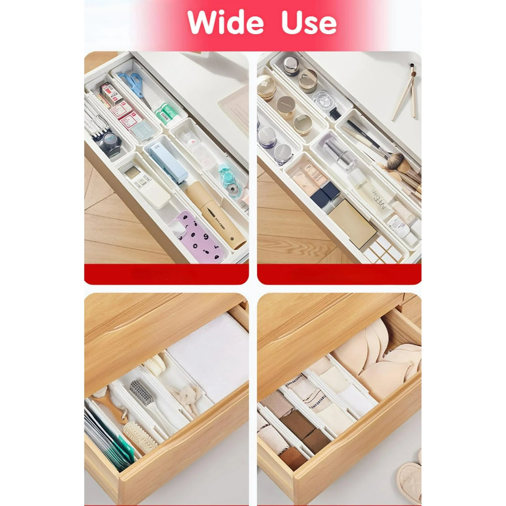 White 4pack Expandable Drawer Organizer Trays K3937