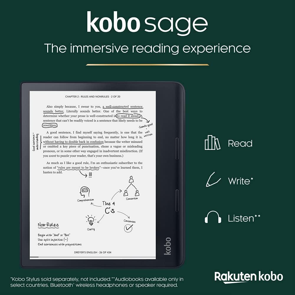32GB Waterproof eReader with 8" HD Glare Free Touchscreen E632620