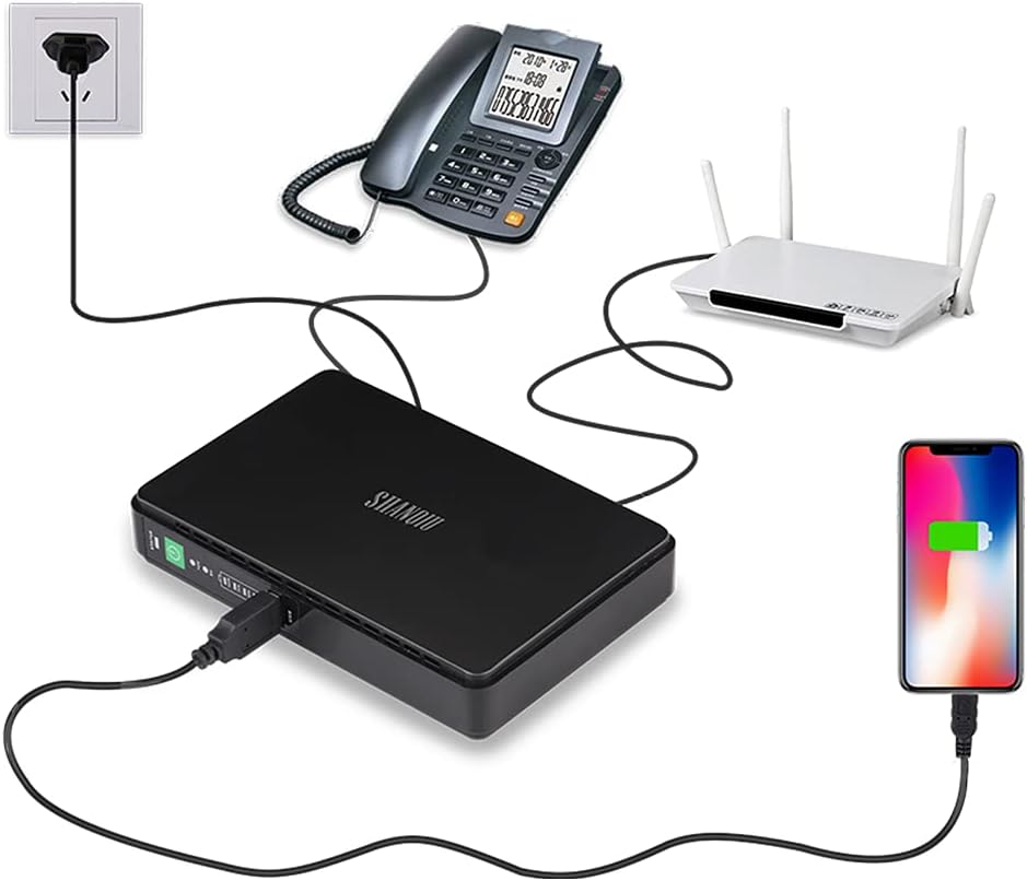 Mini UPS Battery Backup Uninterruptible Power Supply with 10000mAh Batterypack N247187