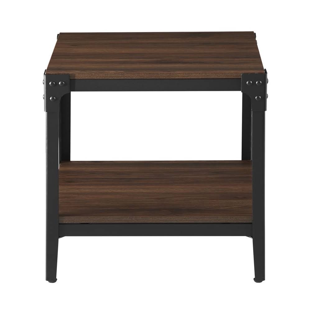 Rustic Square MDF Side Table Set of 2 Dark Walnut E868