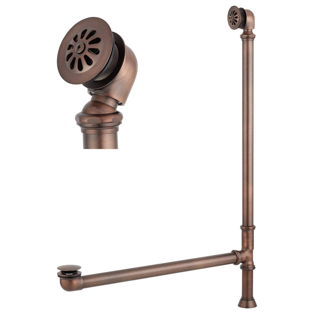 Black Pop-Up Tub Drain with Swivel Head and Daisy Wheel Overflow D75313