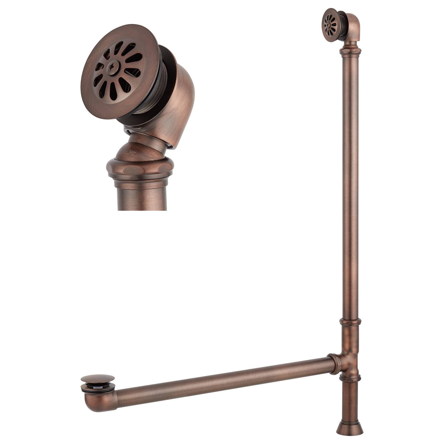 Black Pop-Up Tub Drain with Swivel Head and Daisy Wheel Overflow D75313