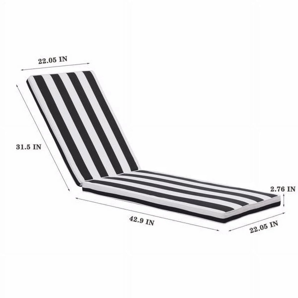 Black/White Patio Lounge Chair Cushion Set of 2 F531984