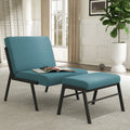 Green Linen Accent Chair with Ottoman V5288