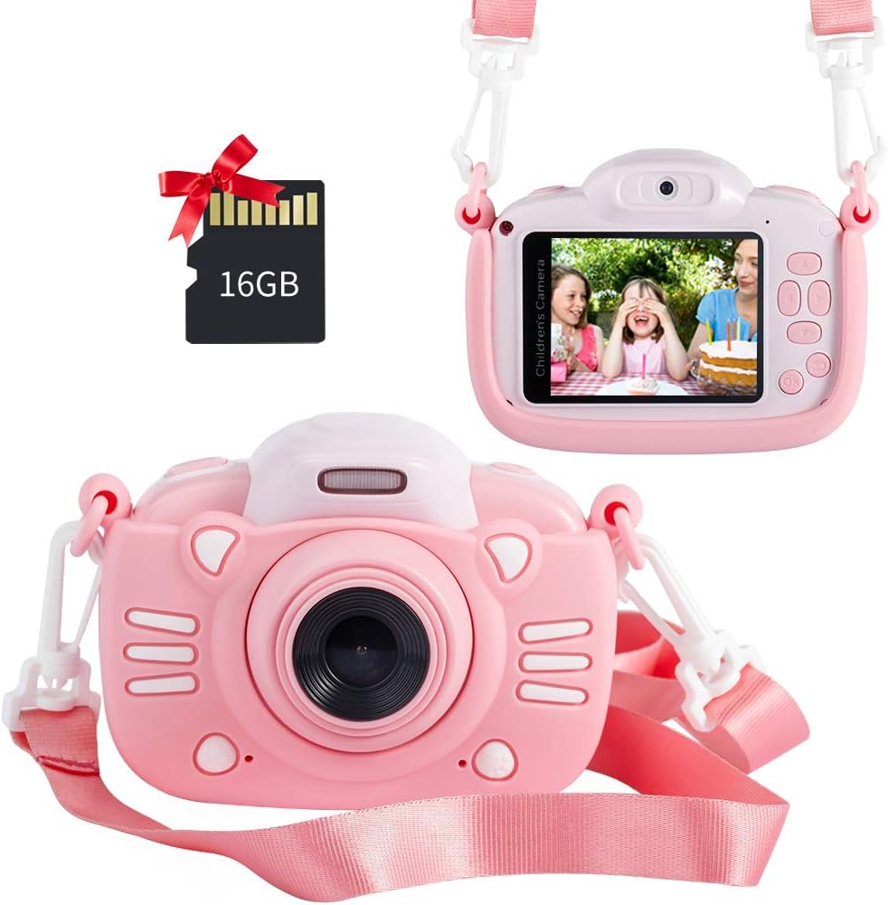 Blue 2.4 Inch 30MP Kids Digital Camera with 16GB SD Card U827