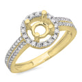 0.50 Carat 14K Yellow Gold Round Diamond Bridal Semi-Mount Engagement Ring Z533279