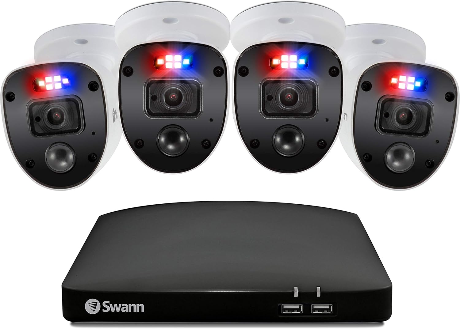 Black Enforcer 8 Channel 4 Camera Wired CCTV Security Camera System X340