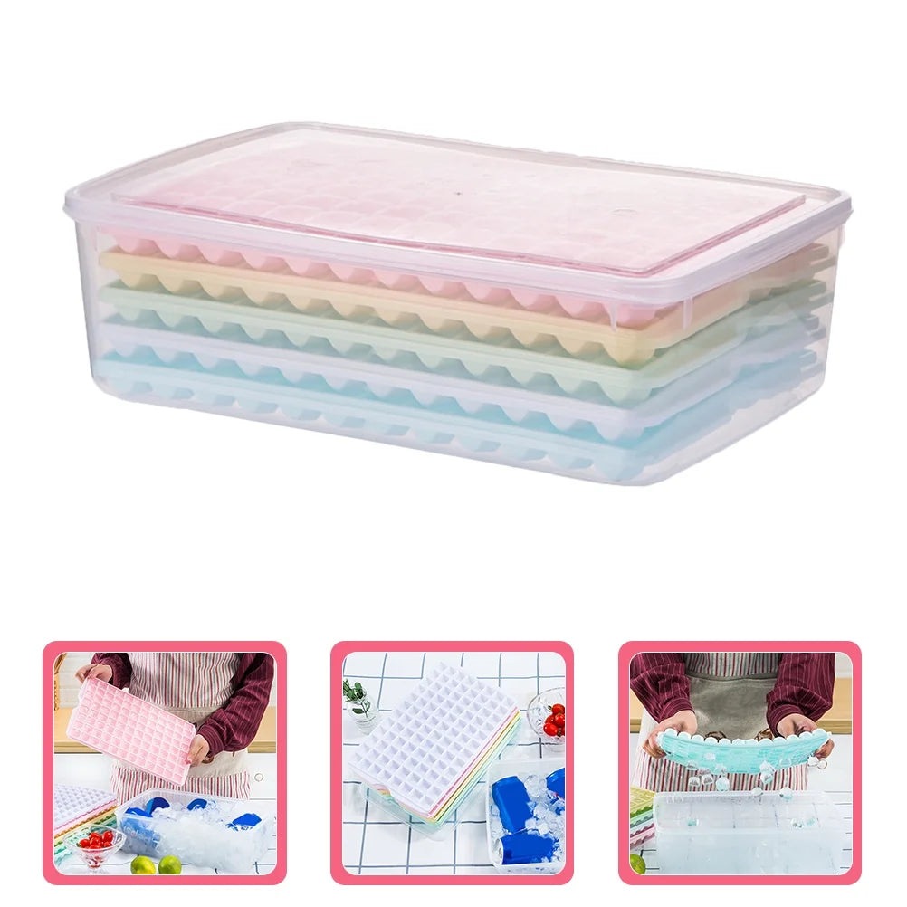 Silicone Ice Cube Mold Tray with Lid L5207