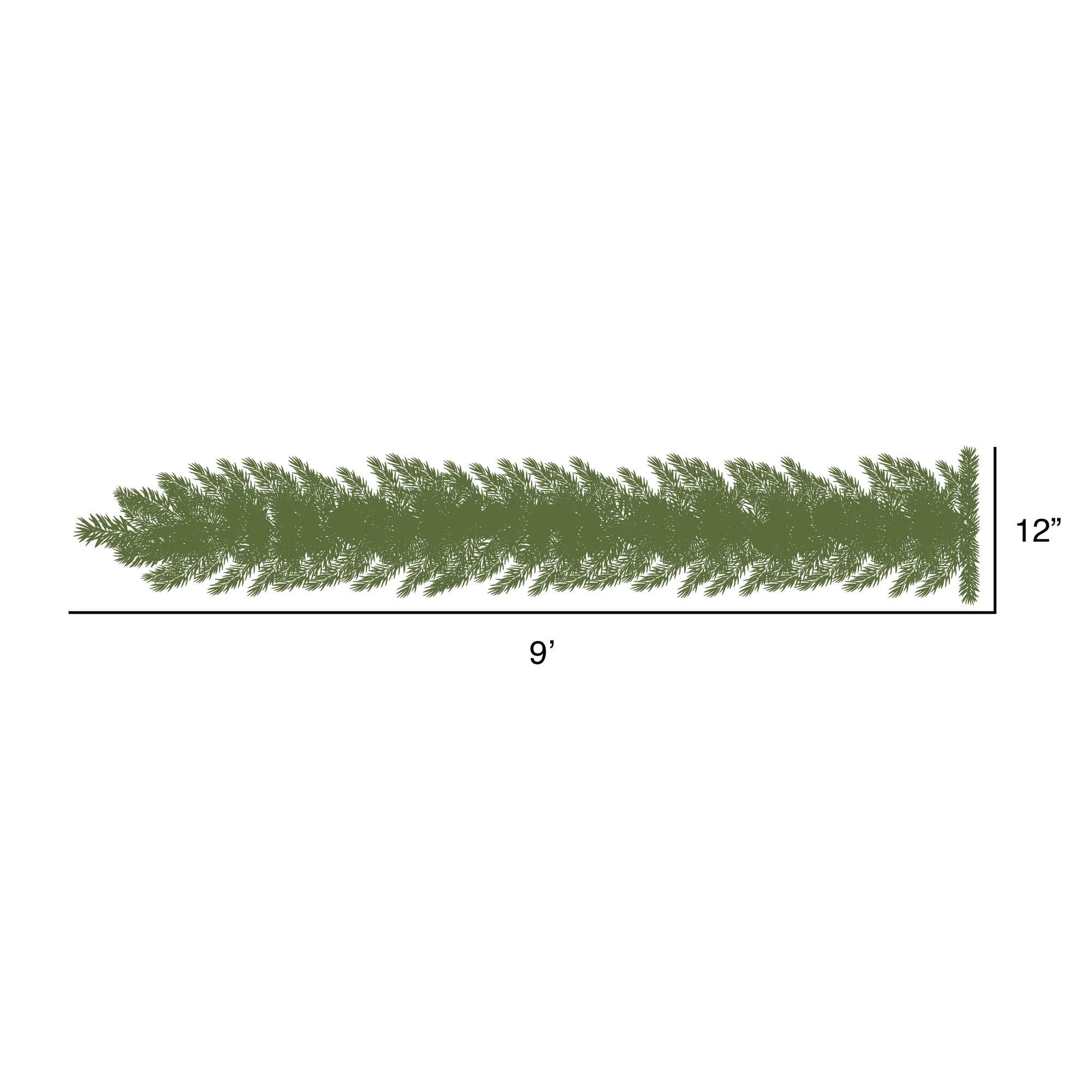 9' Flocked Artificial Christmas Garland B894