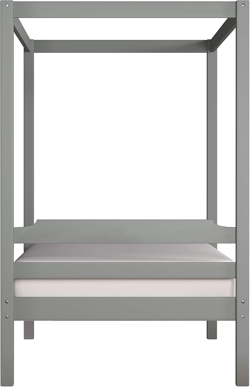Gray Wood Twin Size Canopy Bed T5612