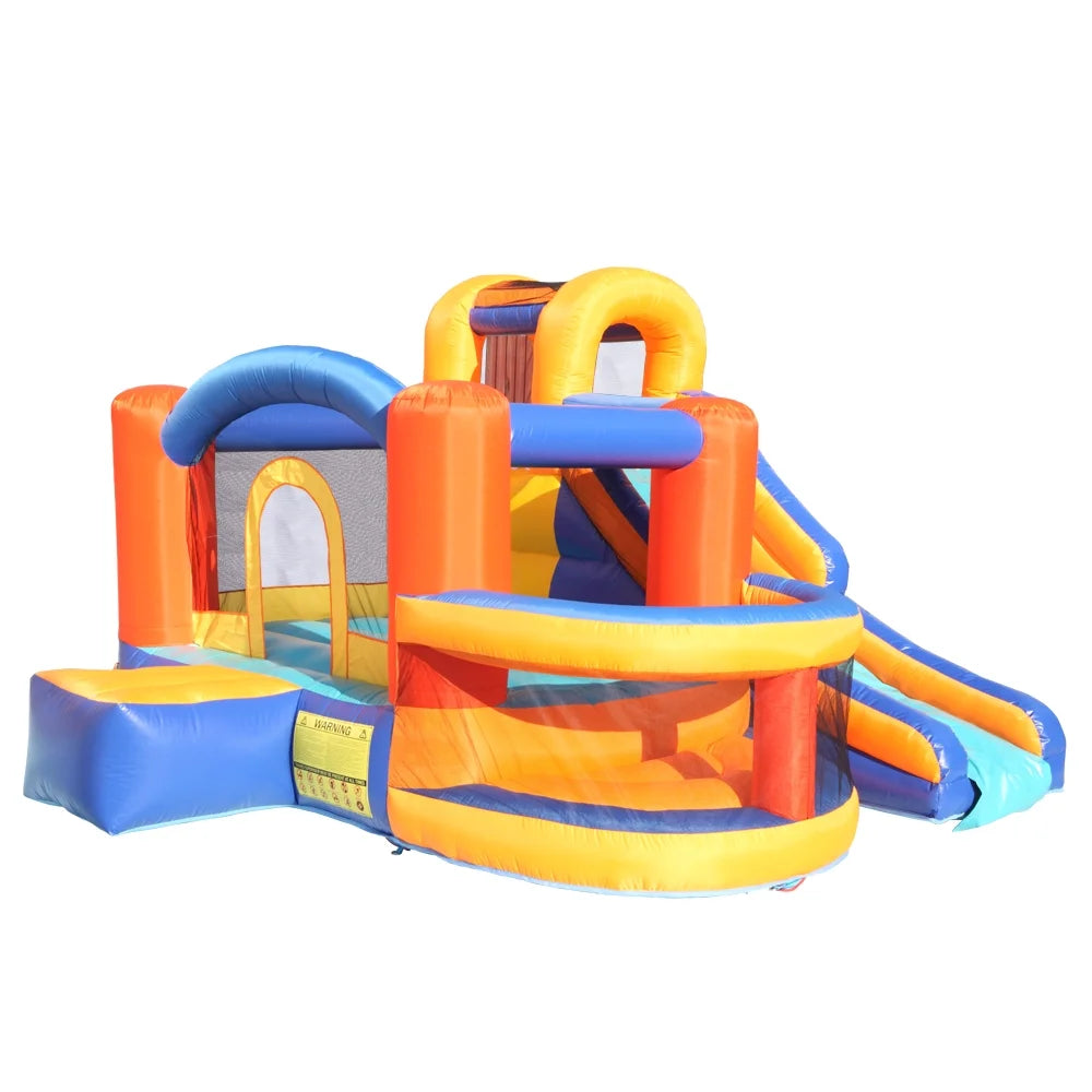 Inflatable Bounce House Slide Bouncer with Basketball Hoop Climbing Wall V35915