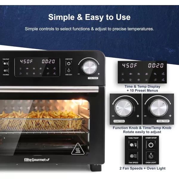 Black 24.5 Quart Digital Air Fryer Oven D971083