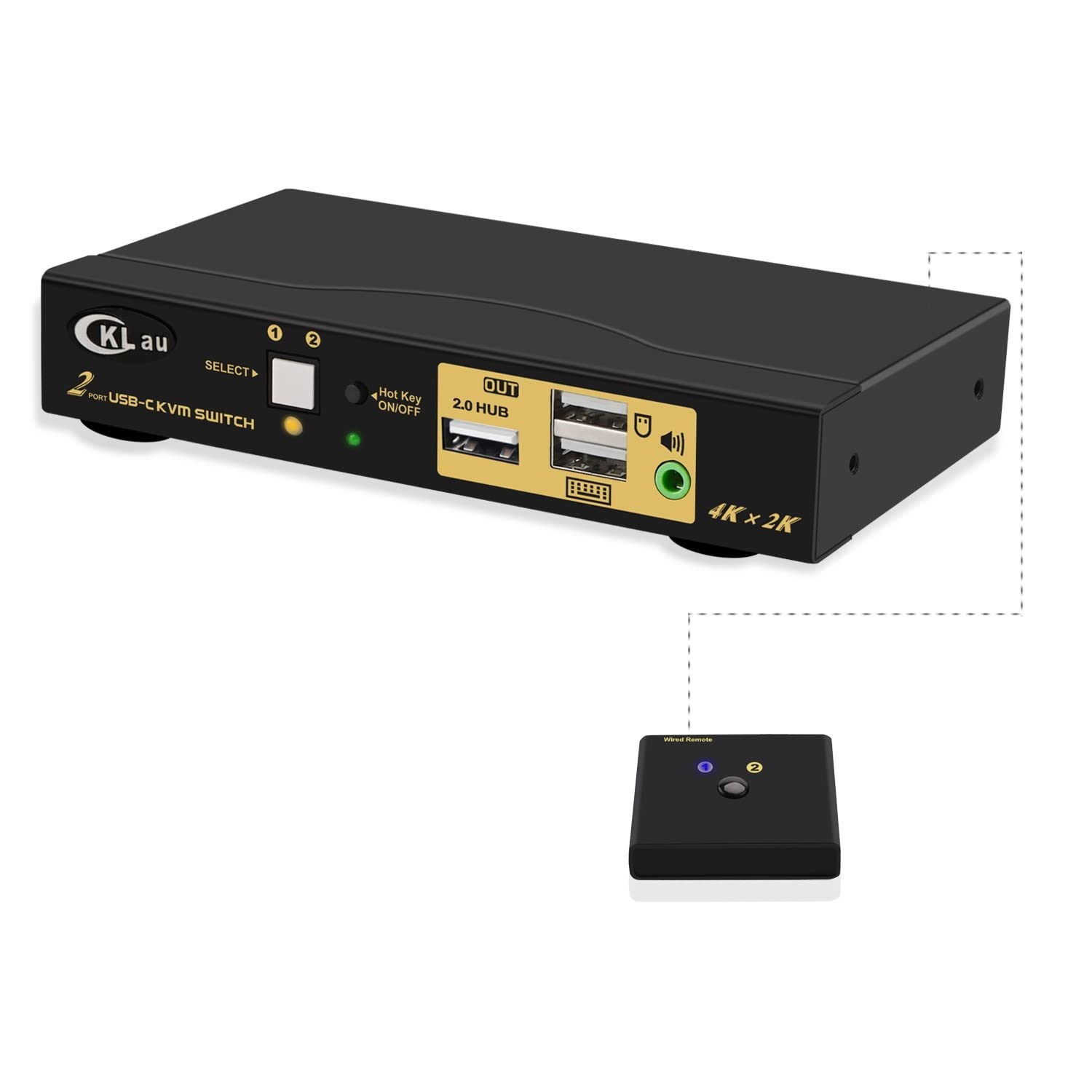 2 Port 4K@60Hz DP 1.2 KVM Switch with Audio Microphone Output and USB 2.0 Hub T564291