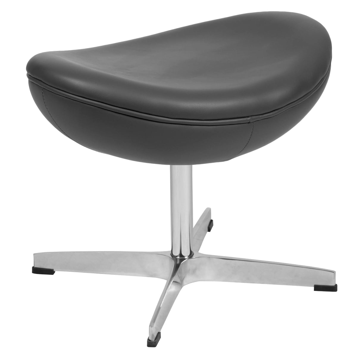 Gray LeatherSoft Saddle Wing Ottoman T494114